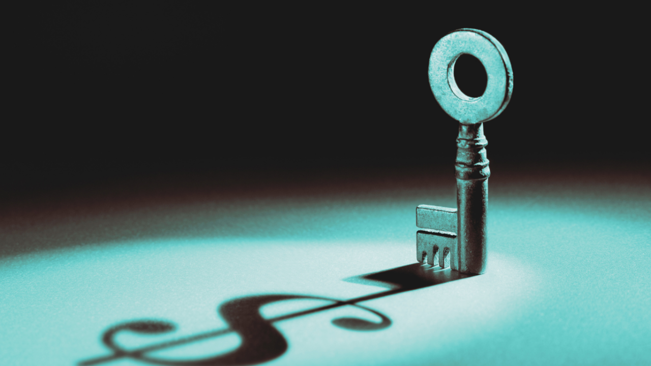 Security key representing cybersecurity foundation
