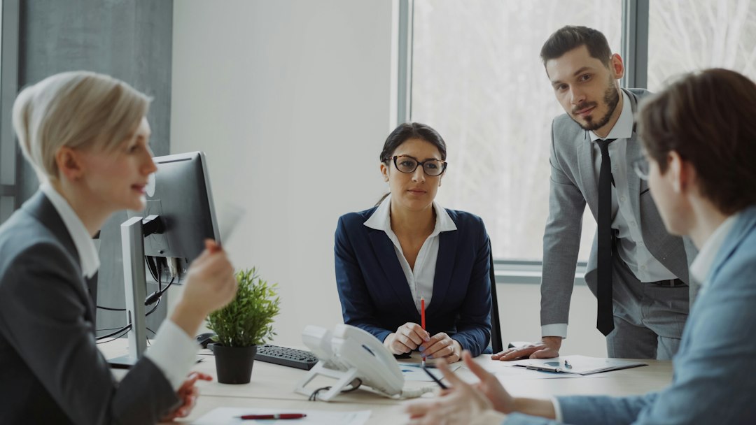Business executives discussing strategy